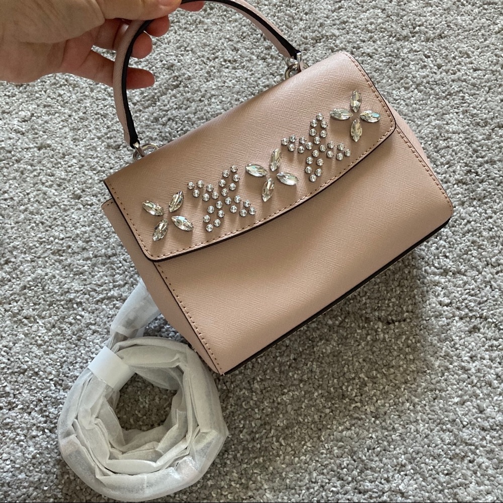 Michael Kors mini Ava crossbody bag crystal ballet pink NWT - Picture 1 of 9